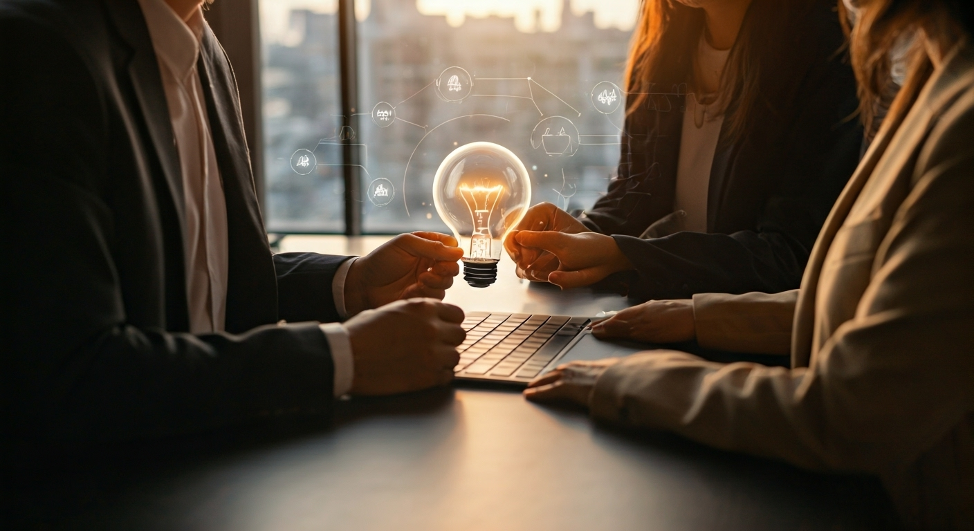 Business leaders sharing ideas